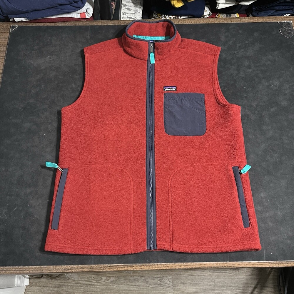 Patagonia Synchilla Karstens Classic Outdoor Full Zip Vest Men Large Retro 90s